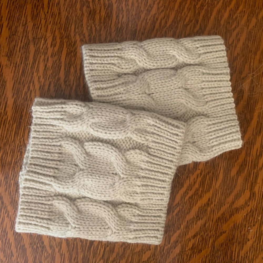 2 pairs Boot Cuffs Navy Blue & Ivory - Picture 2 of 3